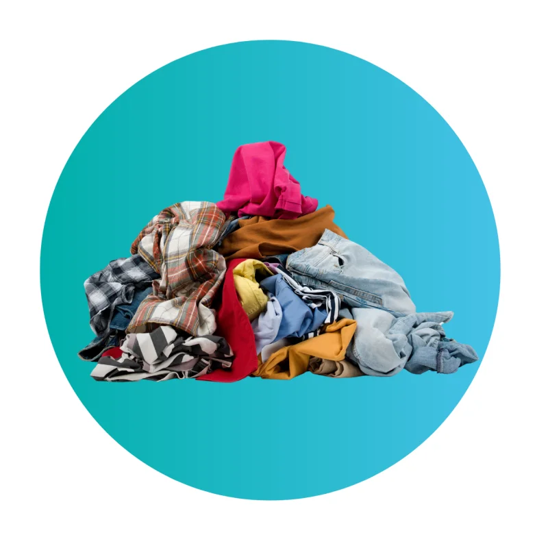 Pile of mixed textiles and clothing